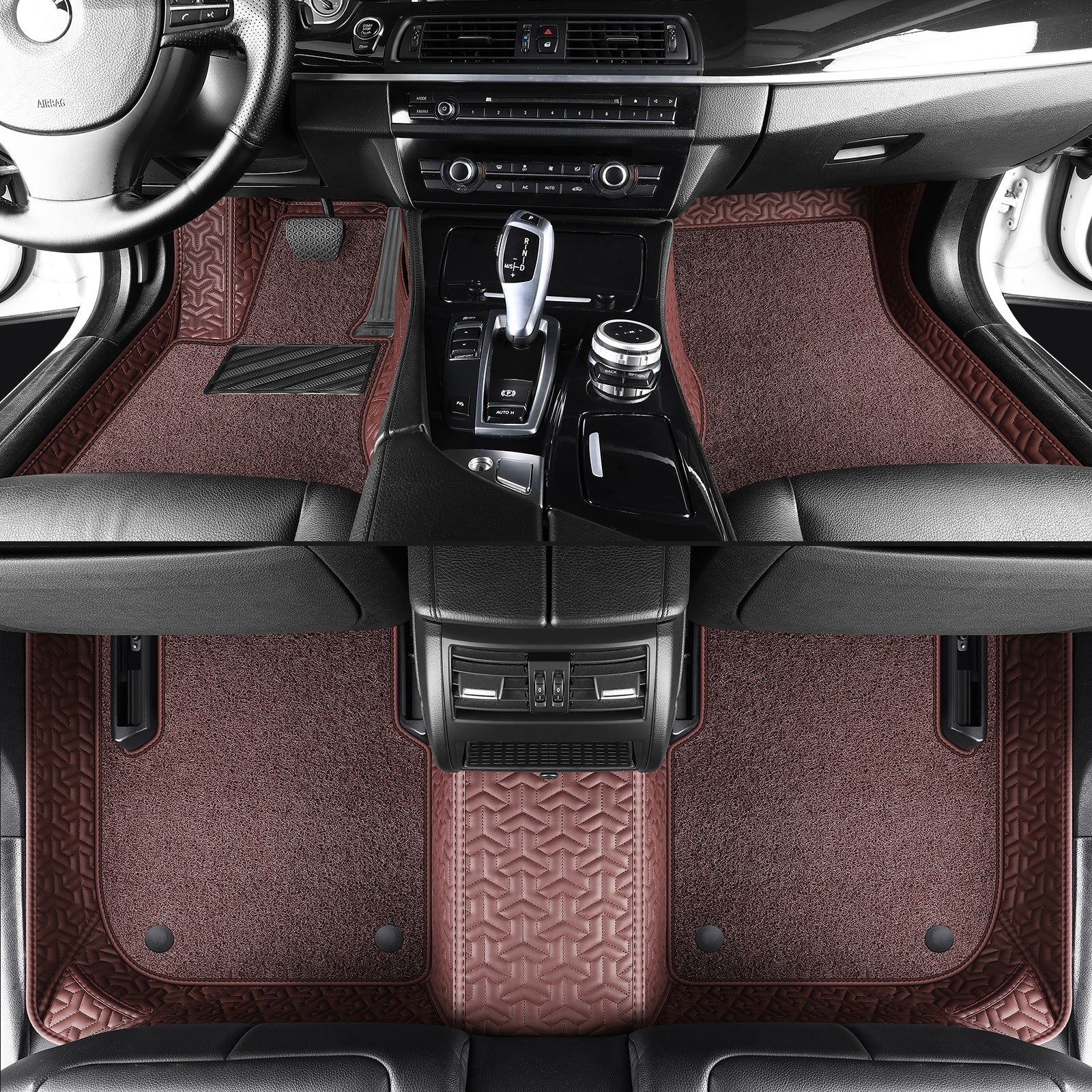 Trident Tread Car Floor Mats: Double-Layer Round Car Floor Mats (Polypropylene Loop Pile Carpets)