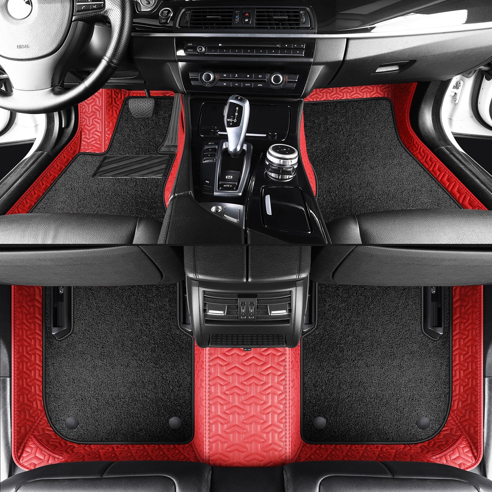 Trident Tread Car Floor Mats: Double-Layer Round Car Floor Mats (Polypropylene Loop Pile Carpets)