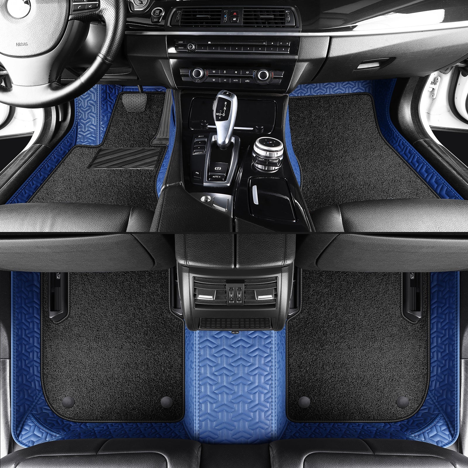 Trident Tread Car Floor Mats: Double-Layer Round Car Floor Mats (Polypropylene Loop Pile Carpets)