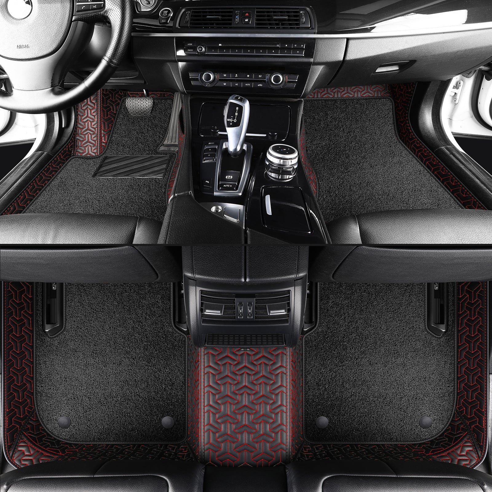 Trident Tread Car Floor Mats: Double-Layer Round Car Floor Mats (Polypropylene Loop Pile Carpets)