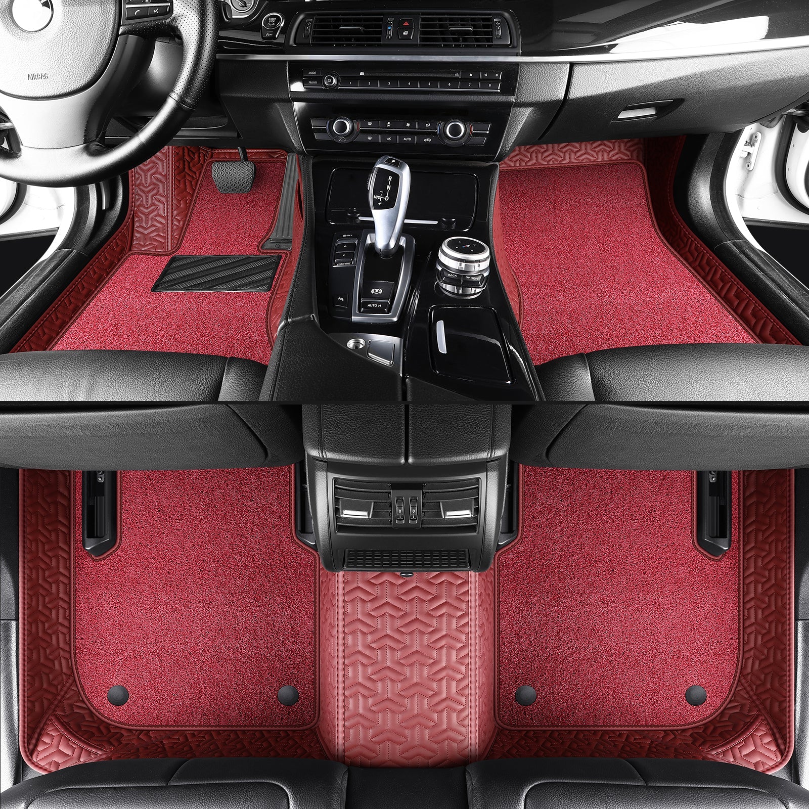 Trident Tread Car Floor Mats: Double-Layer Round Car Floor Mats (Polypropylene Loop Pile Carpets)